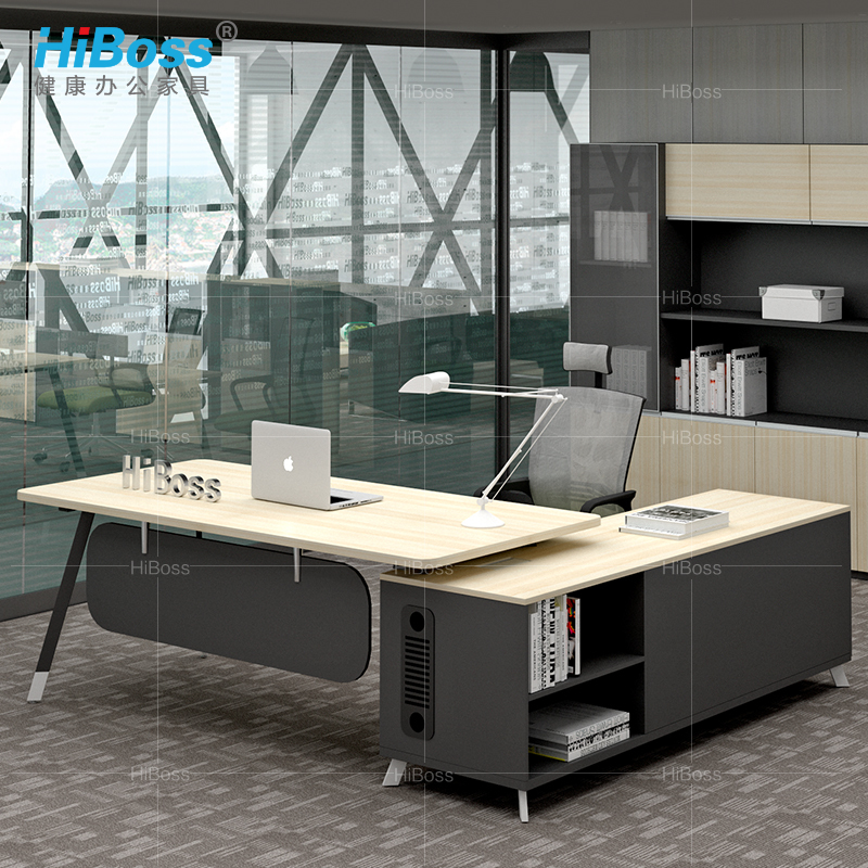 HiBoss 办公家具现代简约板式老板桌经理办公桌主管桌