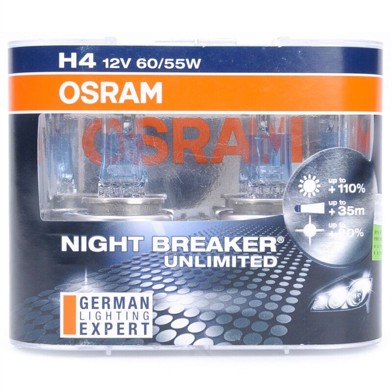欧司朗(OSRAM)汽车照明夜行者三代 H4 汽车灯泡 [增亮110%,色温3900K]12V55/60W菲翔/哈弗
