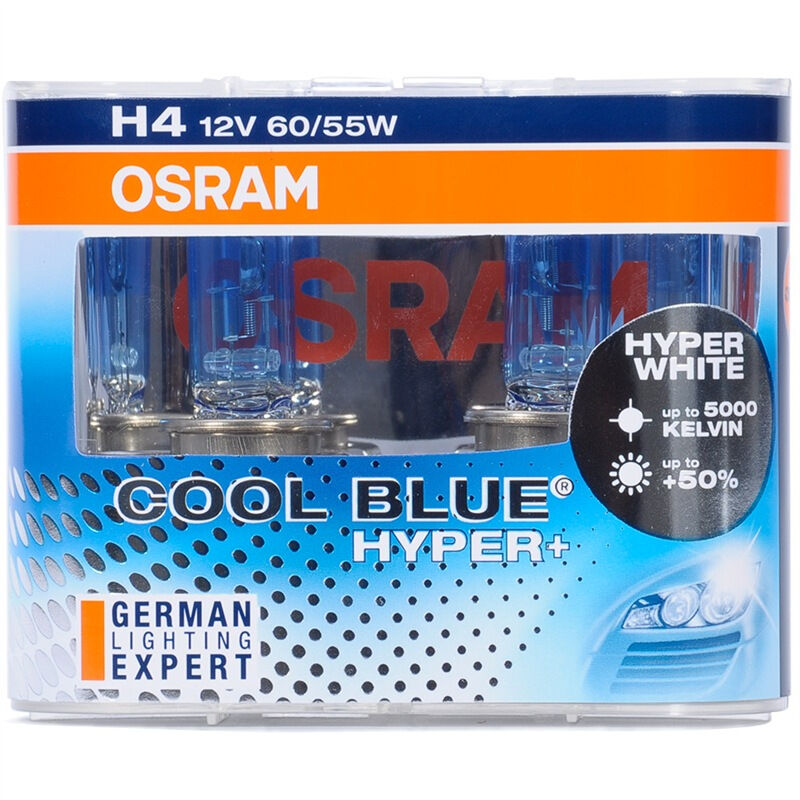 欧司朗(OSRAM)汽车照明亮白系列 H4[增亮50%,色温5000K]12V55/60W高清大图