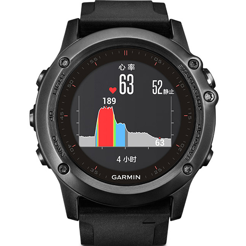 GARMIN 腕式无线电导航设备 Fenix3 HR类钻碳镀膜表盘高清大图