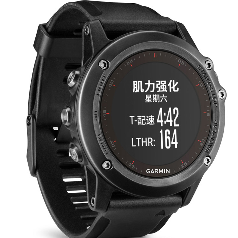 GARMIN 腕式无线电导航设备 Fenix3 HR类钻碳镀膜表盘高清大图