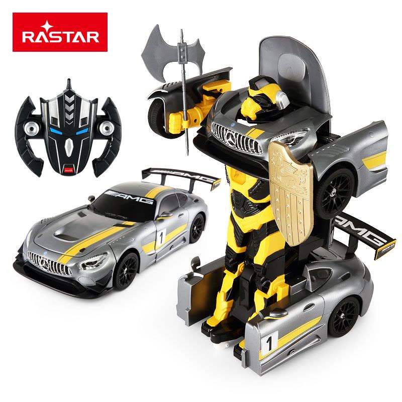 星辉(Rastar)RS战警奔驰一键遥控变形机器人变形车 儿童玩具车74800银色图片