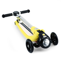 星辉rastar儿童三轮折叠滑板车3轮小孩滑轮车宝宝滑滑车童车带灯黄色