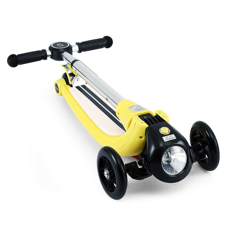 星辉rastar儿童三轮折叠滑板车3轮小孩滑轮车宝宝滑滑车童车带灯黄色图片
