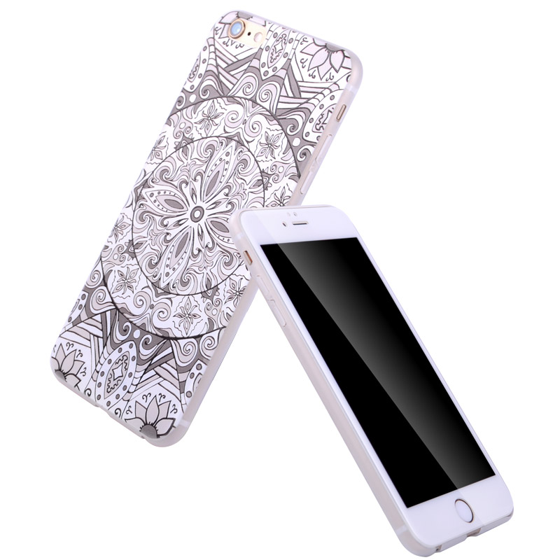 ESCASE 苹果iPhone 6s Plus保护壳/套/手机壳 多色混合浮雕3D彩绘 超薄5.5寸肤感硬壳高清大图