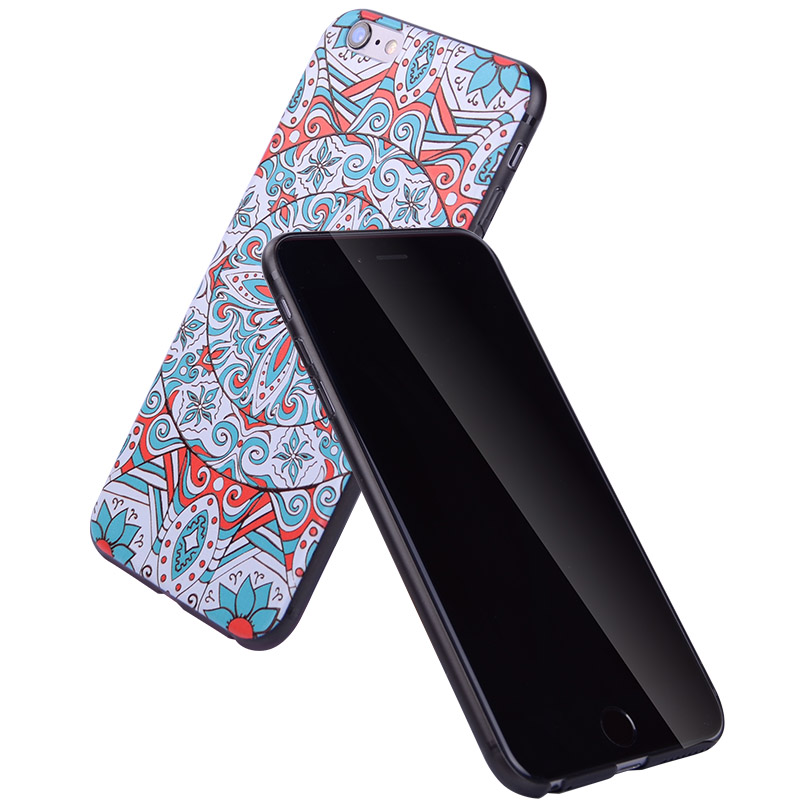ESCASE 苹果iPhone 6s Plus保护壳/套/手机壳 多色混合浮雕3D彩绘 超薄5.5寸肤感硬壳高清大图
