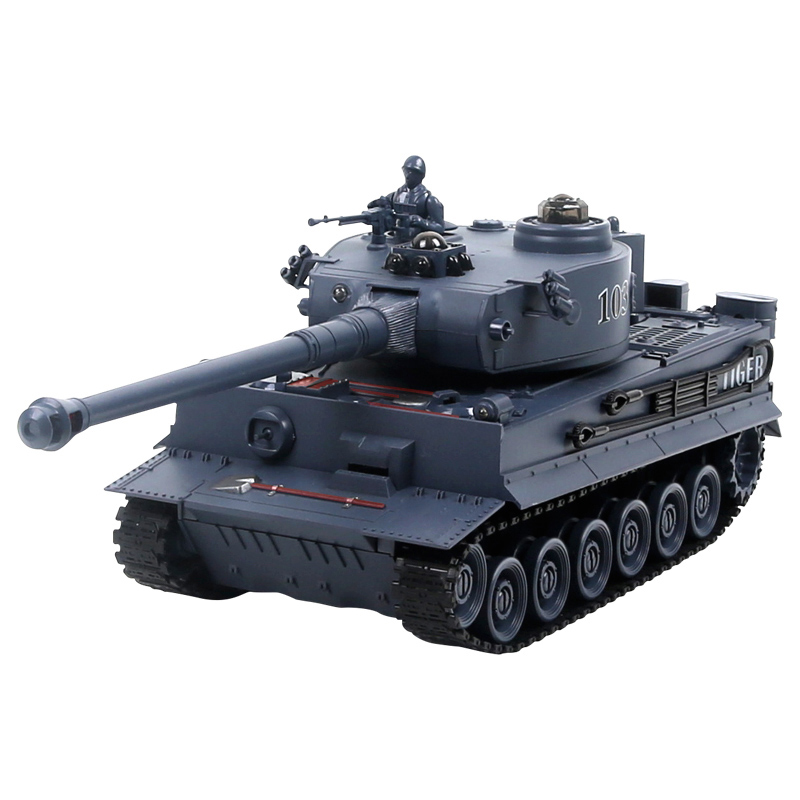 [苏宁自营]勾勾手 男孩玩具 2.4G 遥控坦克儿童遥控汽车 对战坦克模型车 带仿真声效可发射一键演示 德国虎式 藏蓝高清大图