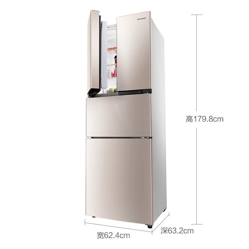 创维(SKYWORTH) D26B 261升法式多门冰箱 三温分类存储 多门对开门小四门电冰箱图片