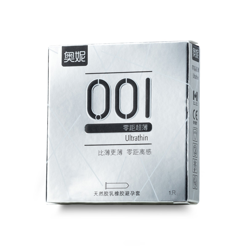 [苏宁超市]奥妮避孕套 001零距超薄 1只装 超薄安全套 超薄型高清大图