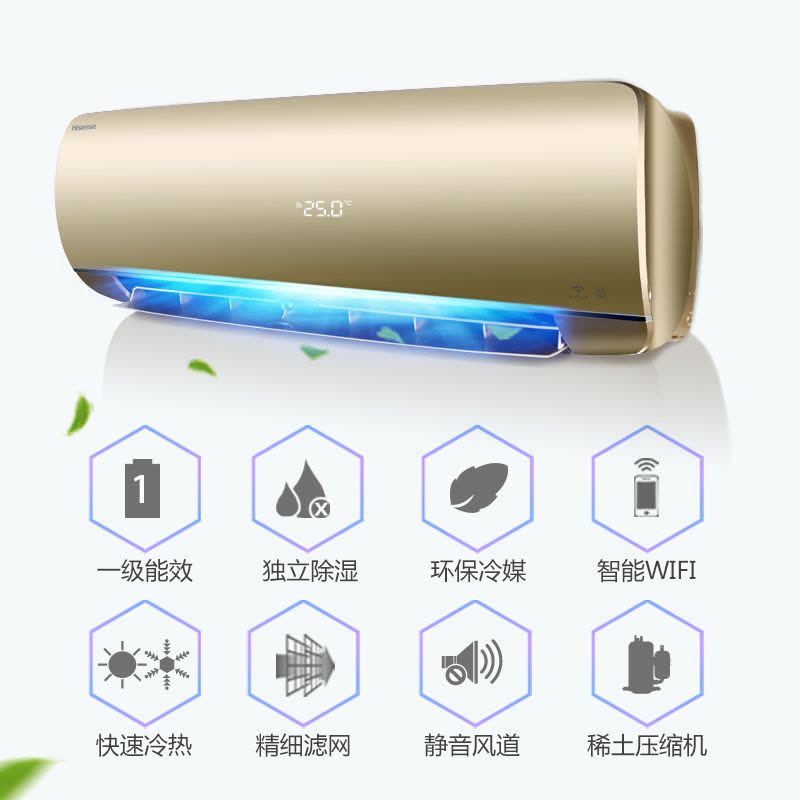 海信(Hisense) 1.5匹 变频 KFR-35GW/EF18A1(1P41) 1级能效 智能 冷暖 挂机空调图片