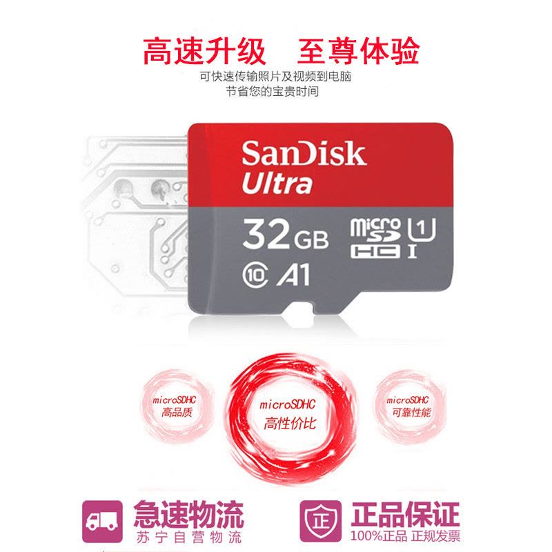 闪迪(SanDisk) microSD存储卡32G 快速读取 TF卡 适用于相机 手机 平板等图片