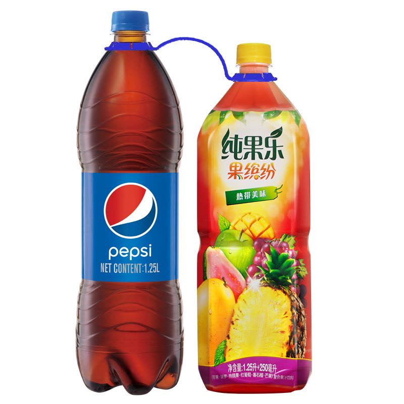 [苏宁超市]百事可乐1.25L碳酸饮料+1.5L果缤纷复合果汁饮料图片