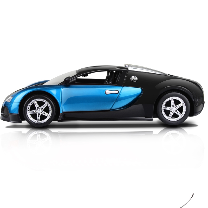 祥佳 布加迪1:18充电遥控汽车儿童男孩玩具汽车模型 男孩遥控车玩具 727-P8 蓝色高清大图