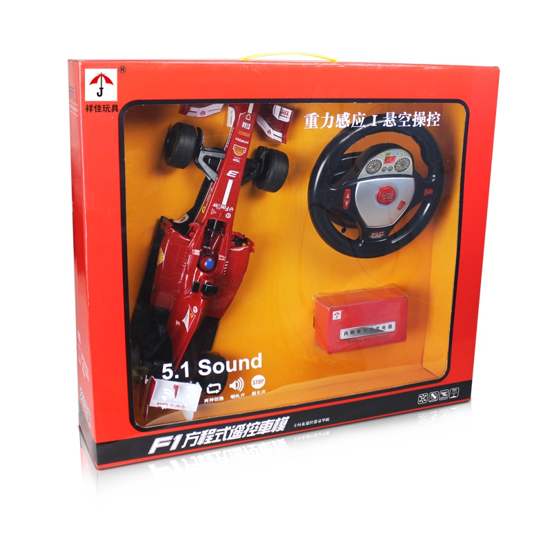 祥佳 方向盘1:12方程式F1充电遥控车模 男孩儿童玩具汽车 727-AS5红色高清大图