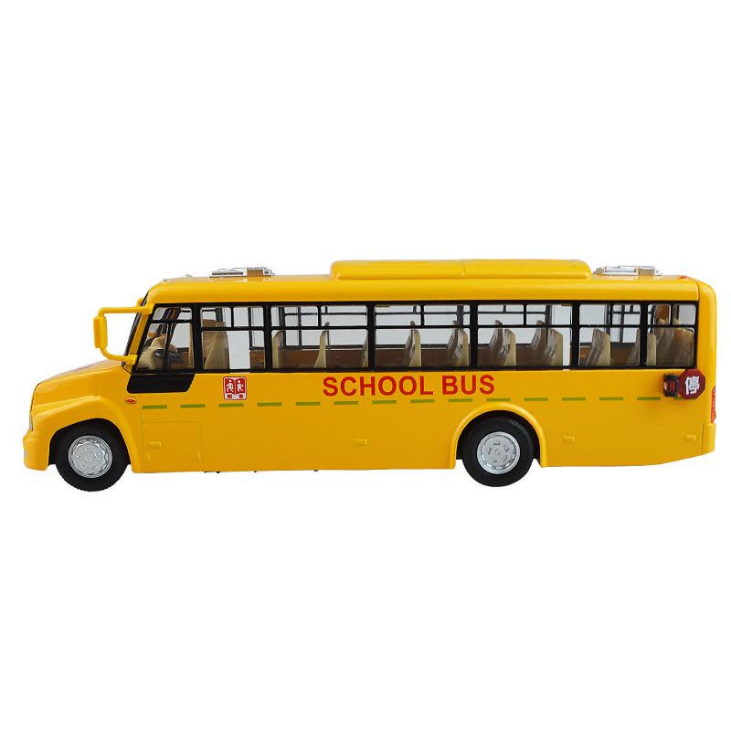 彩珀合金真人发声美国大校巴通校车巴士回力玩具车模型 男孩礼物图片