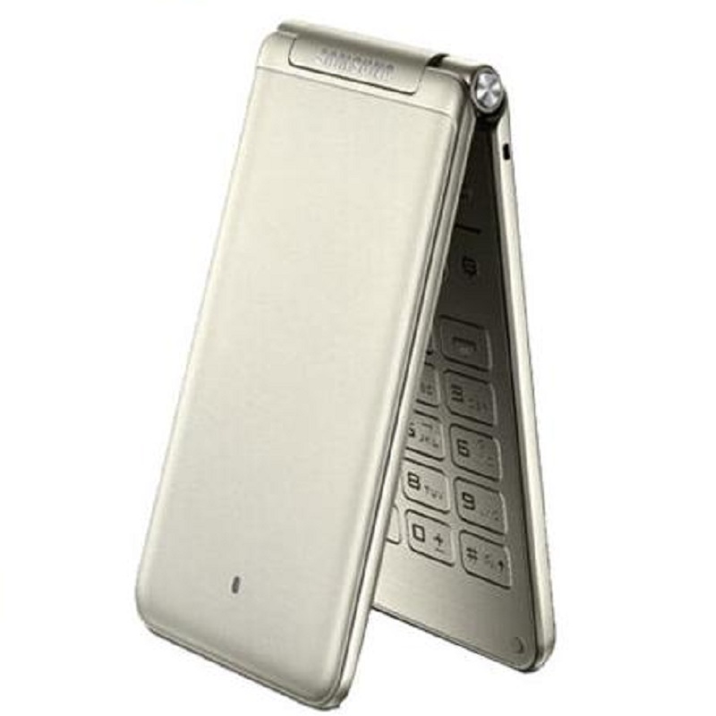 SAMSUNG/三星 Galaxy Folder(SM-G1600) 金色 双卡全网通4G 翻盖手机高清大图