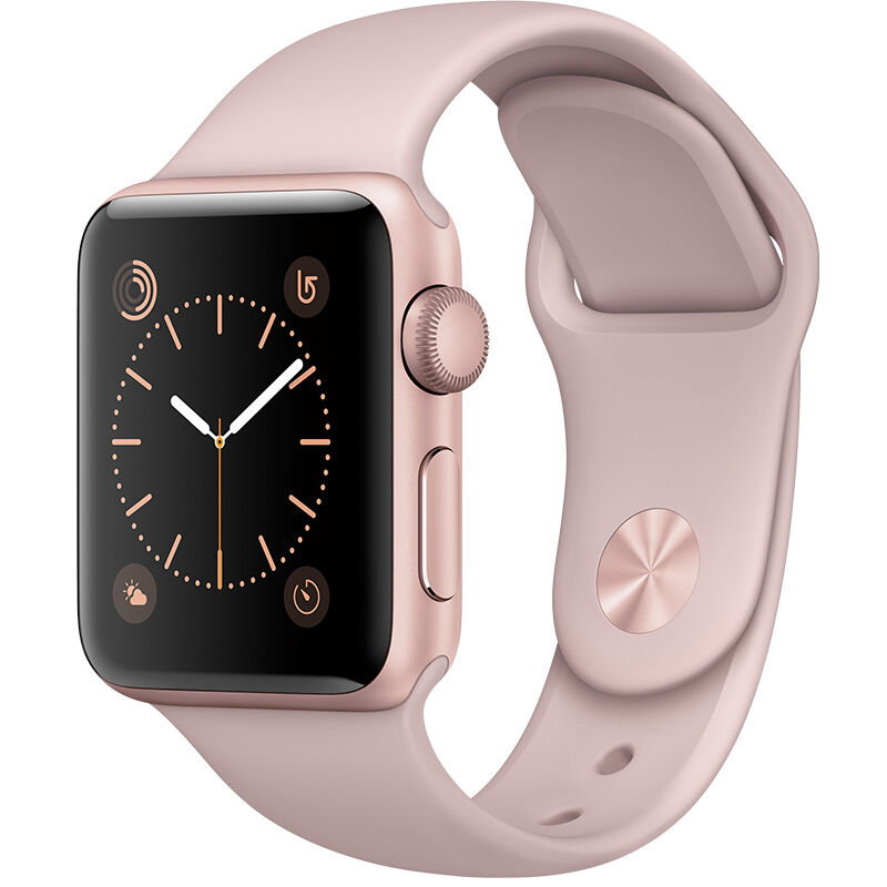 Apple Watch Sport Series 1 智能手表(38毫米玫瑰金色铝金属表壳搭配粉砂色运动型表带)高清大图