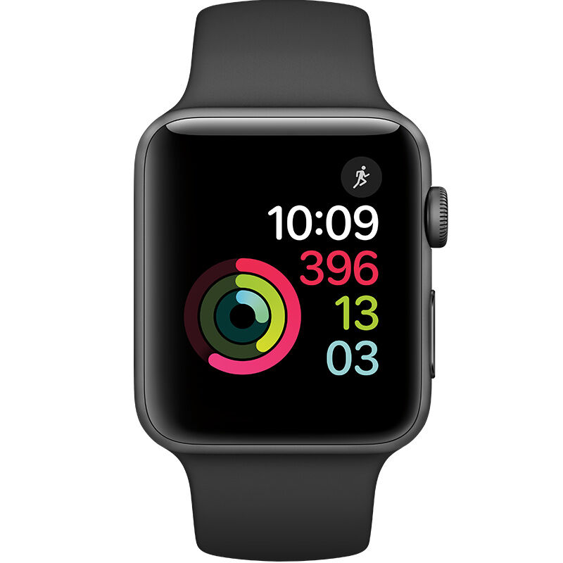 Apple Watch Sport Series 2 智能苹果手表(38毫米 深空灰色铝金属表壳 黑色运动型表带)高清大图