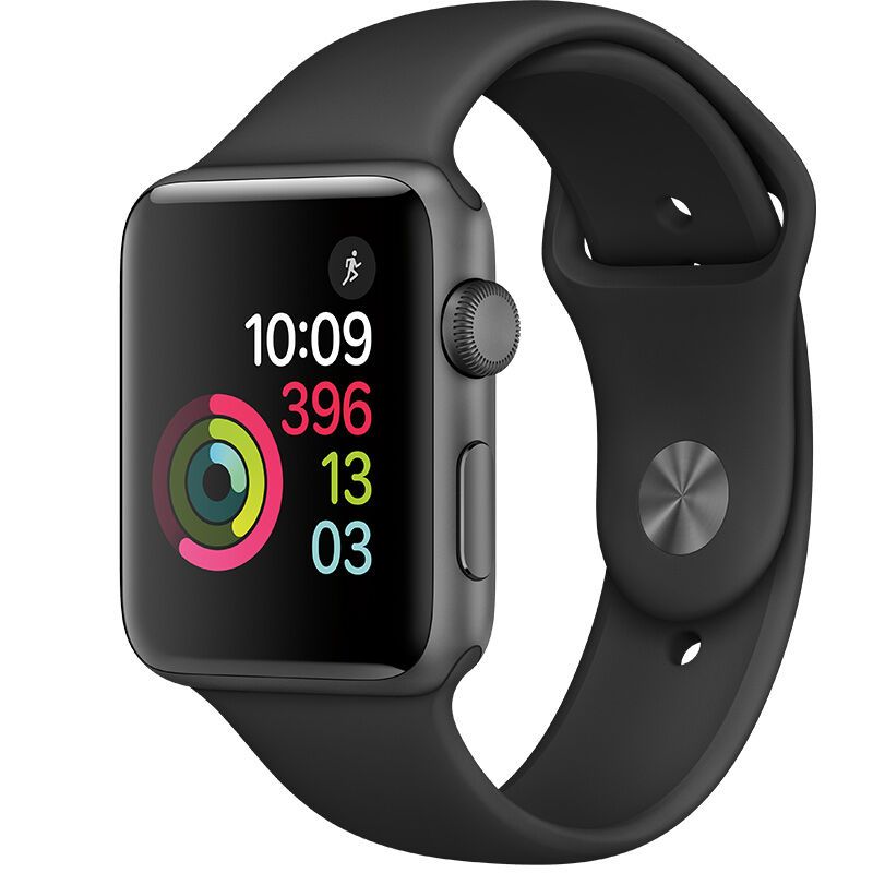 Apple Watch Sport Series 2 智能苹果手表(38毫米 深空灰色铝金属表壳 黑色运动型表带)高清大图