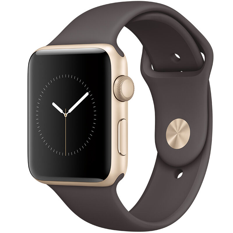 Apple苹果 Series1智能手表 42毫米 金色铝金属表壳 可可色运动型表带 MNNN2CH/A高清大图