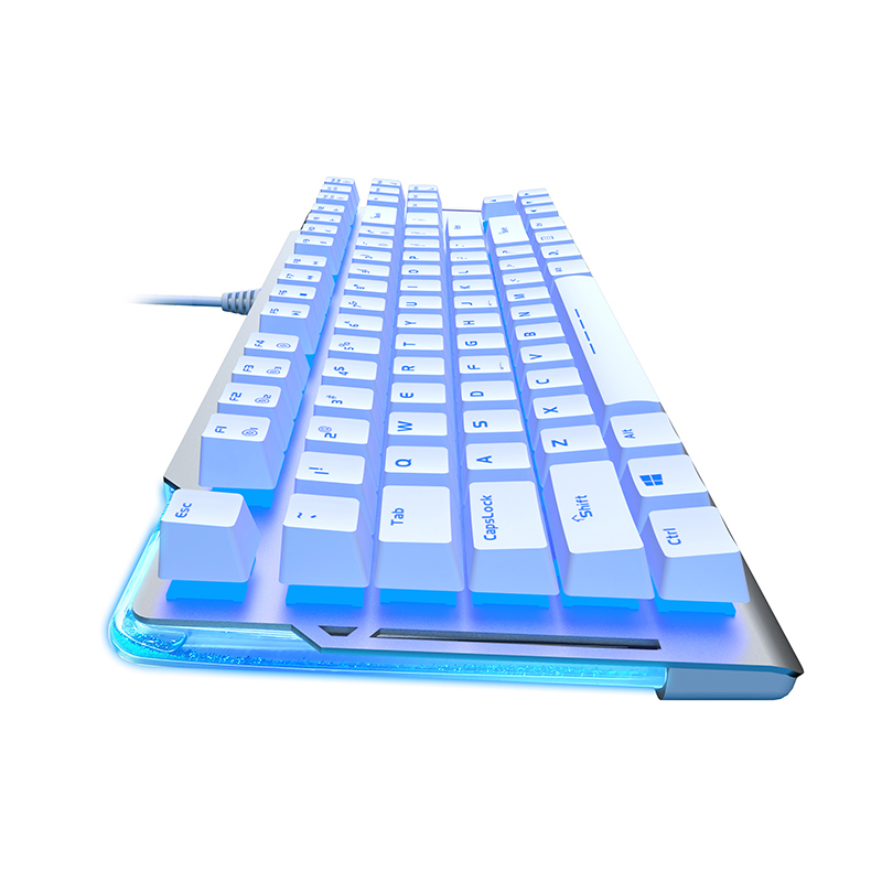 达尔优(dare-u)EK815 87键水流背光机械键盘台式机笔记本电脑办公游戏守望先锋LOL有线游戏键盘USB白色黑轴高清大图