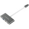 lention蓝盛 Type-C转接头切换器USB hub3.0苹果电脑适用Type-C接口笔记本 深空灰