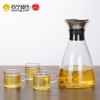 艺宏堂茶具玻璃茶壶 艺宏堂玻璃茶壶漏水壶果汁壶 宽口壶1420ml赠6个直身把杯