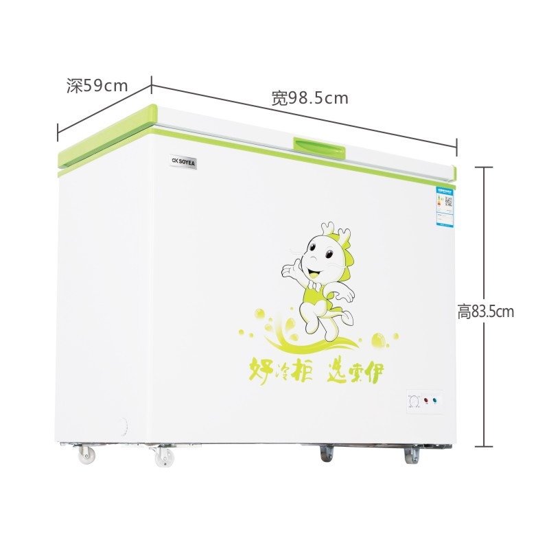 索伊(Soyea) BC/BD-216 216L 双门小型冰柜家用卧式单温冷藏 冷冻柜商用冰柜