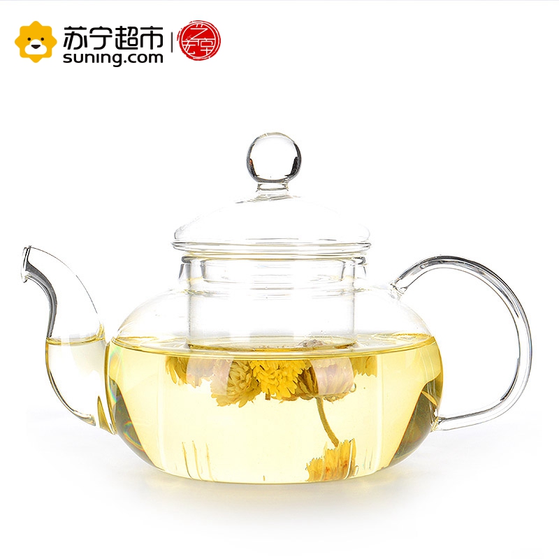 艺宏堂茶具玻璃茶具 艺宏堂玻璃花茶壶 耐高温玻璃茶具 花茶壶玻璃套装高清大图