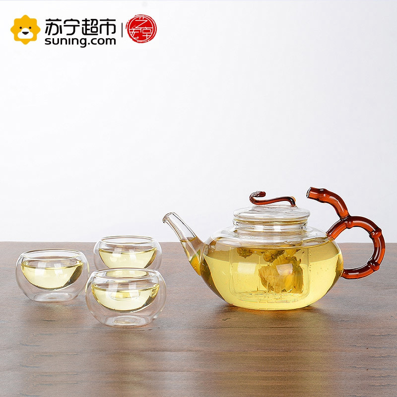 艺宏堂茶具玻璃茶具 艺宏堂玻璃花茶壶 耐高温玻璃茶具 如意玻璃套装