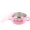 贝瓦 儿童用品1-3岁宝宝金属不锈钢餐具碗杯子勺子(三件套)粉色