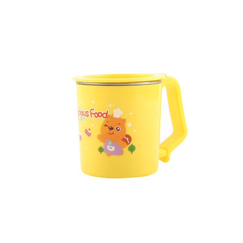 贝瓦儿童用品动漫1-3岁金属可分离隔热不锈钢杯子水杯(黄色)