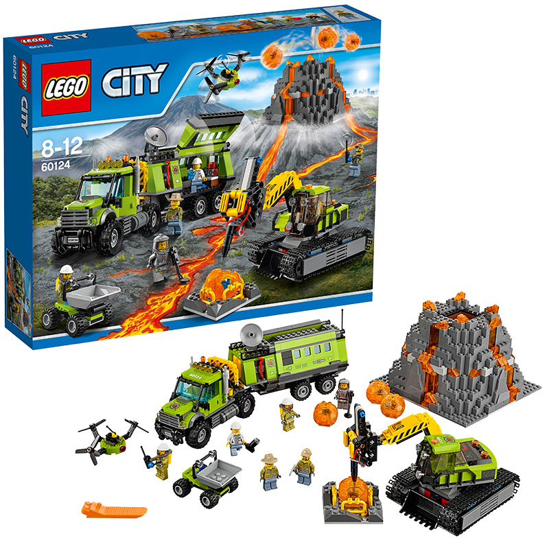 LEGO乐高CityVolcanoExplorers-城市系列-火山探险基地60124 6-14岁塑料积木200块以上