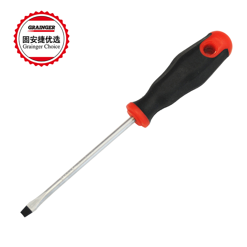 固安捷优选 一字橡塑柄螺丝批 5x100mm GSCREW DRIVER(MINUS)5*100高清大图