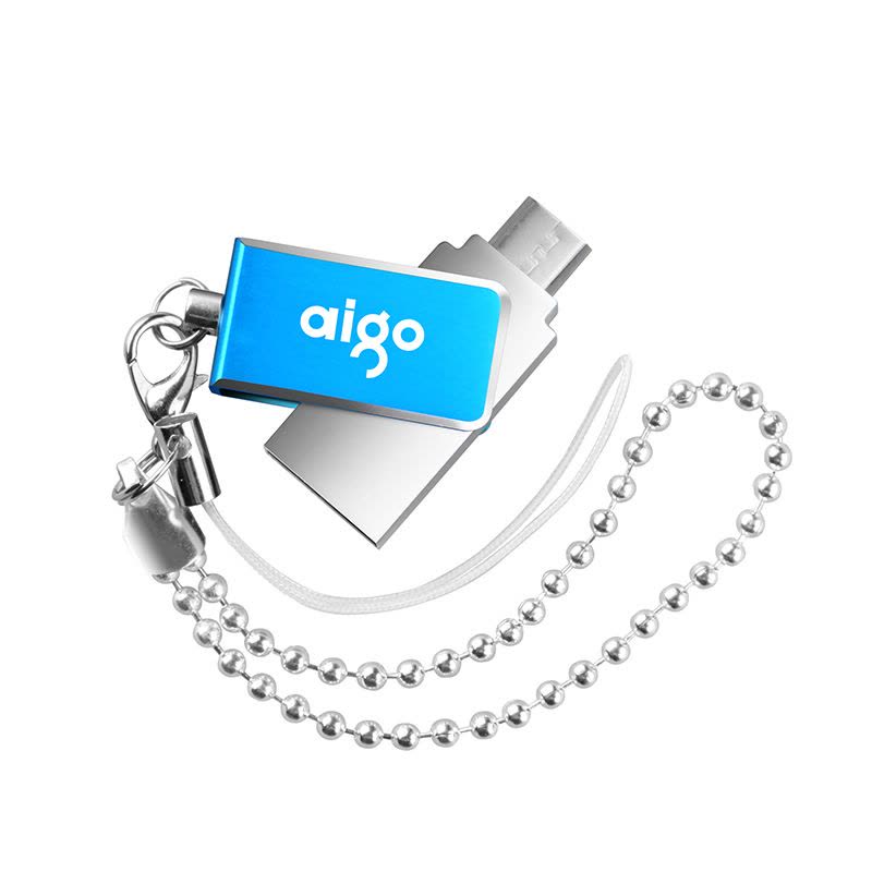 爱国者（aigo）U286 32g 手机U盘两用 金属双插头 OTG 蓝色图片