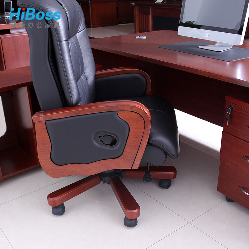 HiBoss 老板桌油漆老总桌大班台总裁经理主管现代中式办公桌高清大图
