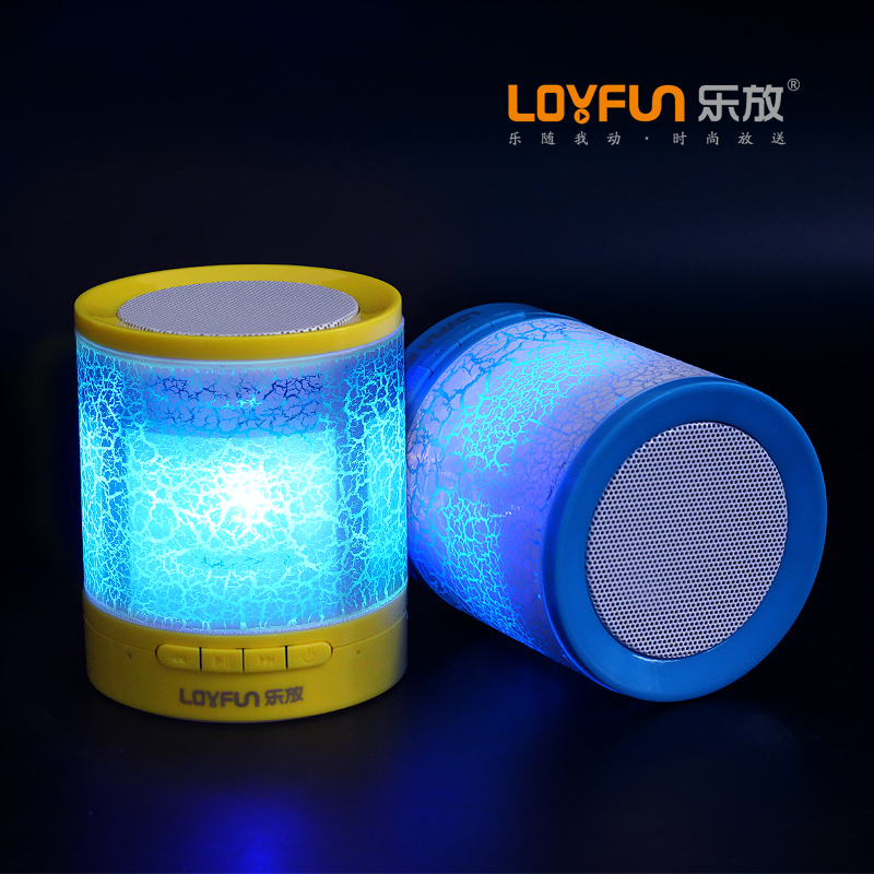 乐放(LOYFUN)A3蓝牙音箱 便携式户外插卡音响 发光迷你小音箱 台式电脑音箱 (蓝色)塑料材质