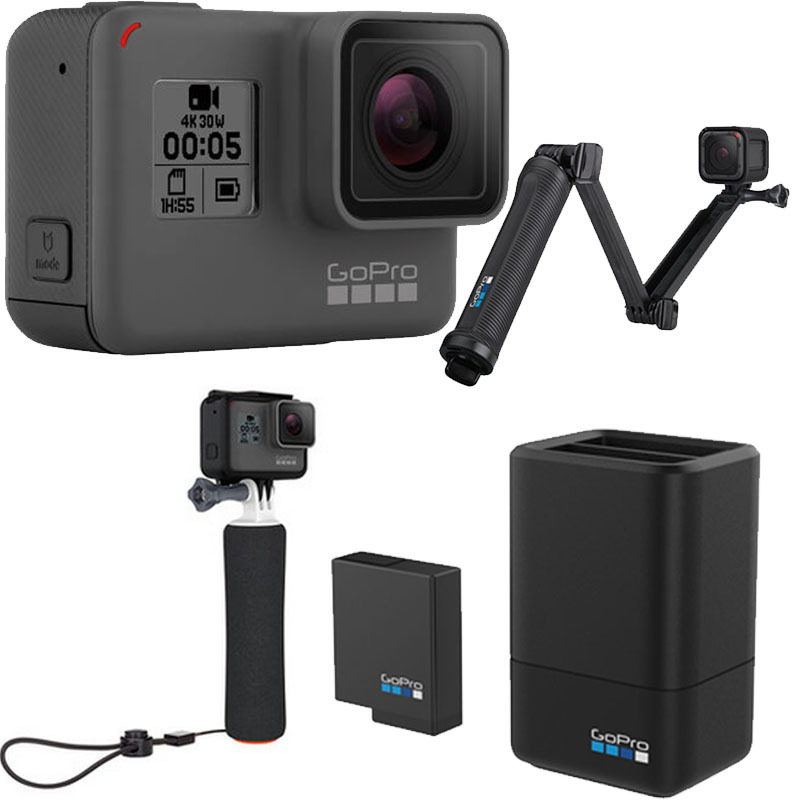 GoPro HERO 5 Black 运动数码摄像机(含漂浮潜水通用版配件套包) 4K视频 10米防水 触摸屏