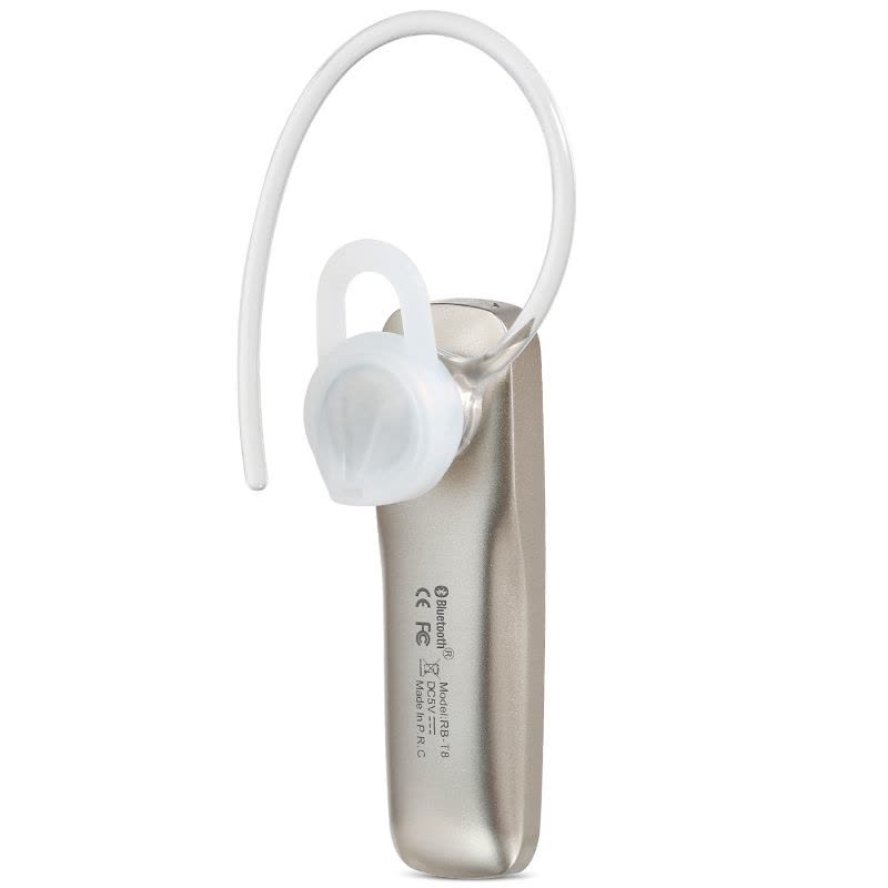 睿量(REMAX) T8商务蓝牙耳机 蓝牙4.1通用型音乐通话耳机 耳挂式 金色图片