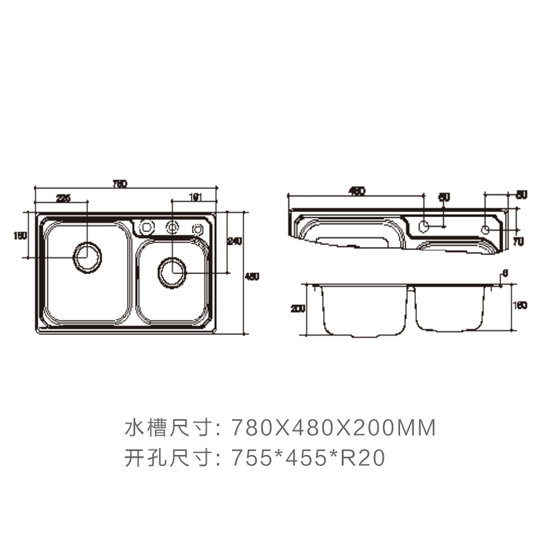 科勒抗油盾水槽家用厨房水槽带龙头不锈钢水槽45924T-2FD-AKF