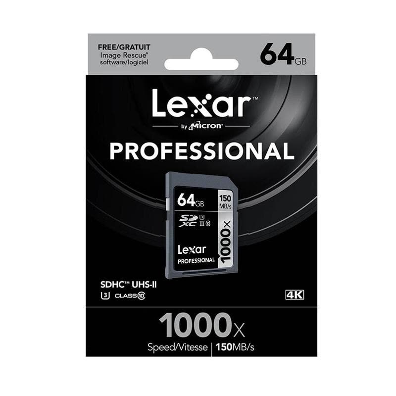 雷克沙Lexar SD卡64GB 1000X读150MB/s写75MB/s相机存储卡图片