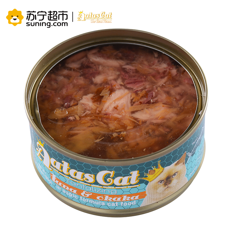 爱达思(Aatas Cat)猫罐头80g 金枪鱼白身鲣鱼配方啫喱罐头泰国原装进口