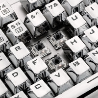 雷神机械键盘 白幽灵K75C 金属银 青轴RGB机械键盘RGB背光104键lol无冲吃鸡游戏键盘