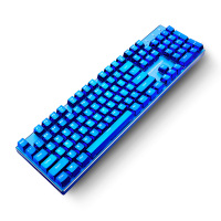 雷神K75C 蓝血人机械键盘 全铝合金键身RGB幻彩背光 青轴 104键 吃鸡键盘