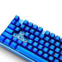 雷神K75C 蓝血人机械键盘 全铝合金键身RGB幻彩背光 青轴 104键 吃鸡键盘