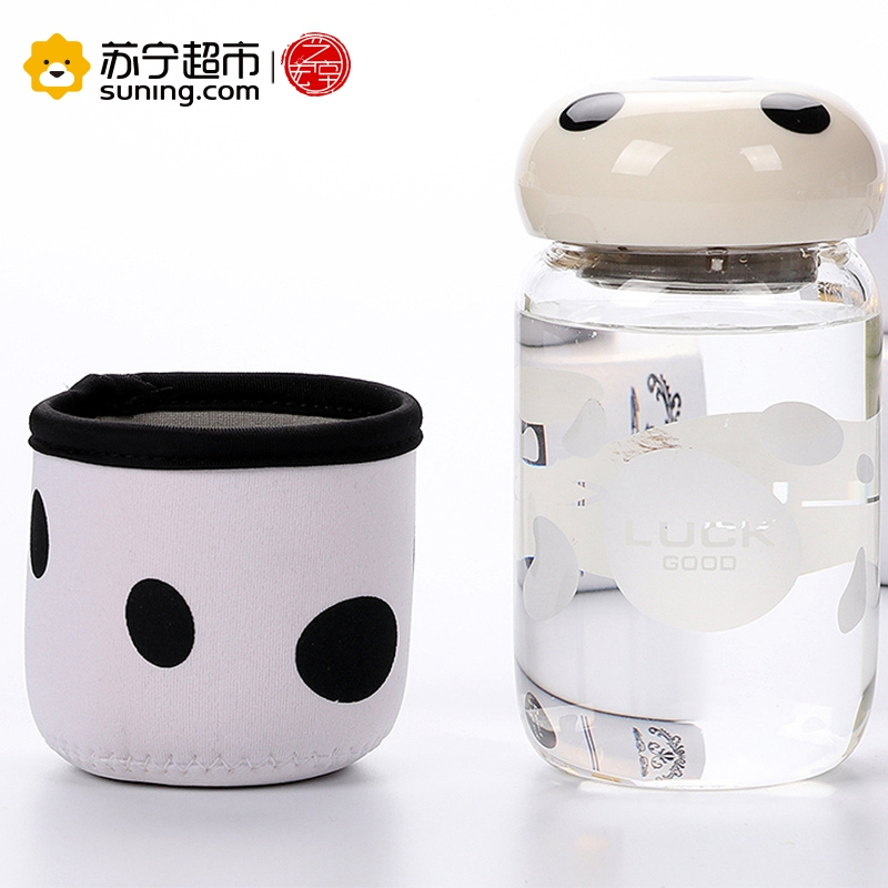 艺宏堂茶具水杯 艺宏堂蘑菇白色玻璃杯过滤茶漏情侣水杯 创意水杯玻璃杯