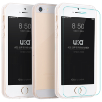 优加 iPhone5/5S/SE苹果5s钢化膜手机保护贴膜+手机壳TPU软壳套装