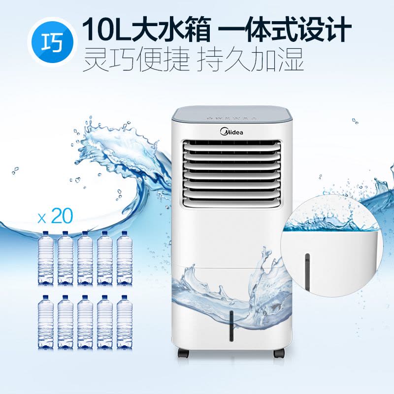 美的(Midea) 冷风扇 AC120-17ARW 快速制冷 支持预约定时 10L水箱 遥控版空调扇 通风换气 空气循环图片