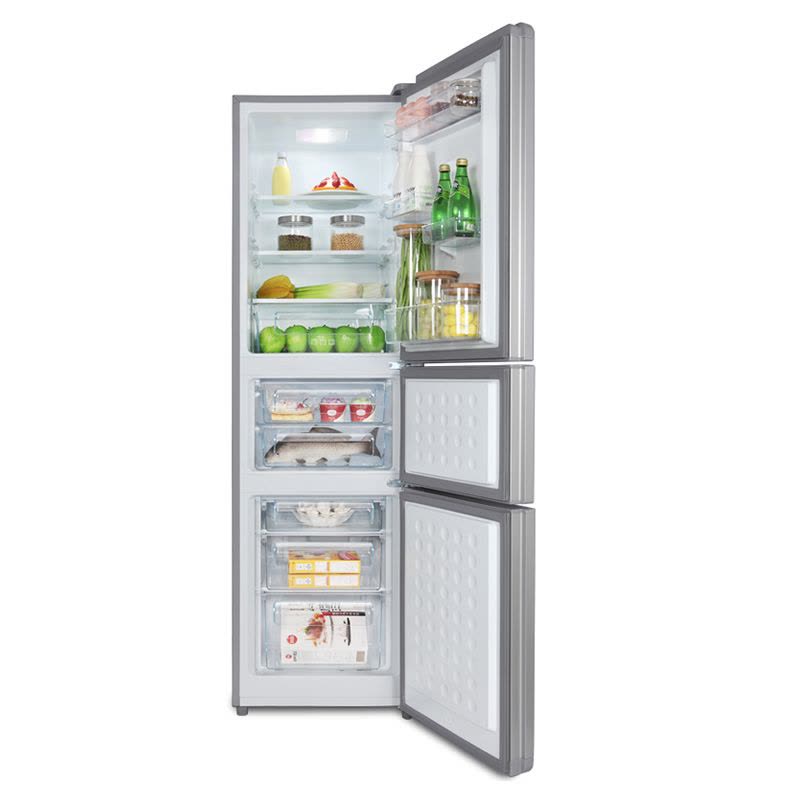TCL冰箱 BCD-216TEFC1 216升 三门冰箱 电脑温控 光照养鲜 独立三温区 冷藏冷冻家用电冰箱(闪白银)图片