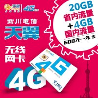 [上网卡]四川电信达州3G/4G通用年卡(24GB流量)流量低至1分钱,跨月不清零